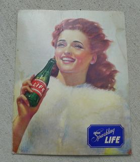  Life Beverages RARE 1939 Cardboard Sign