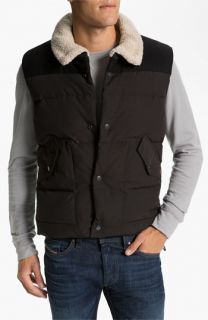 J.C. Rags Quilted Puffer Vest with Faux Shearling Trim