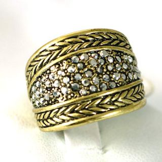 Copper Style Gemstone Zirconia CZ Inaid Ring Rings Diamante
