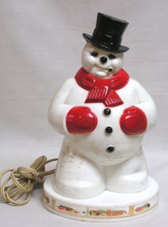 Vintage Christmas General Products Snowman on Base Light 1955 HTF