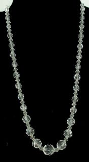  DECO 20S SWAROVSKI FACETED CRYSTAL BEAD FLAPPER NECKLACE CHAIN STRUNG