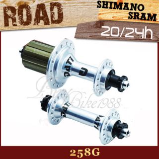 258g SHIMANO 20H 24H * SILVER Dati Road Bike Super Light Bearing Hub