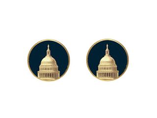 Capitol Dome Cuff Links in 14k Gold Plate by Lovell Designs