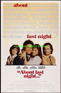 About Last Night Movie Poster Folded VF Demi Moore 1986