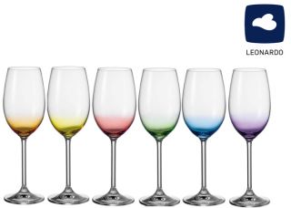Leonardo Daily Colours 6 x Bunte Weingläser Gemischt Farbiges Glas