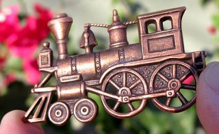 Copper Vintage Railroad Train Car Trolly Pendant Jewelry Locomotive