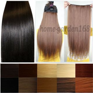 Straight★ Curl ★ Black Brown Clip in Hair Extensions One Piece for