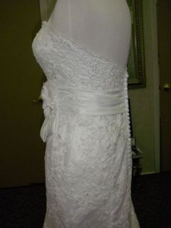 Sz 8 10 DaVinci Ivory Embroidery Lace Bead Mermaid Wedding Dress $1025