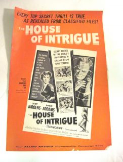 Movie Pressbook The House of Intrigue 1956 Dawn Addams