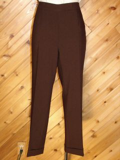 Dana Buchman Brown Wool/Spandex Lined Sabrina Ankle Pants 10 NWT