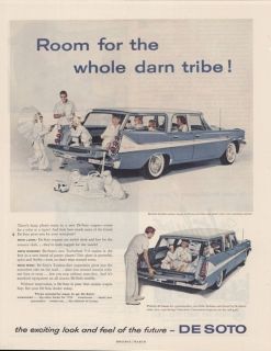 1958 Ad de Soto Wagon Car Blue and Pearl White