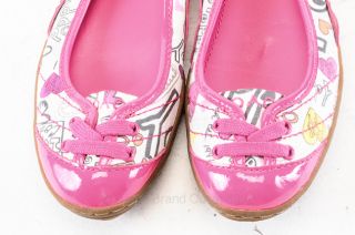 Coach Pink 6 5 6 Patent Dannie Graffiti Lace Ballerina Flat Shoe