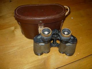 Carl Zeiss Jena Deltrintem Binoculars 8 x 30 Optical w/ Leather Case