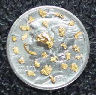 DAHLONEGA GEORGIA NATURAL PLACER GOLD NUGGET FINES   .203 GRAMS HIGH