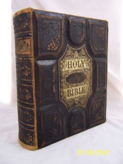 Devotional Pictorial Family Bible Smiths Leather 1879