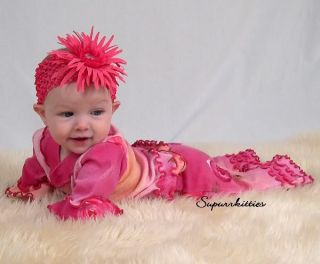 Custom Boutique Hot Pink Daisy Baby Flower Headband Bow