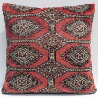 24 Decorative Throw Pillow from HANDKNOTTED Vintage Turkish Afghan