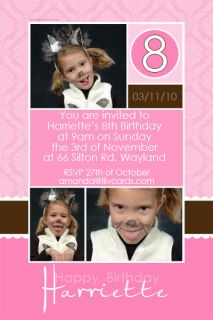 Girl Birthday Invitations 1st 2nd 3rd Any Birthday