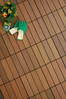 IPE Walnut Snap Together Deck Tiles Patio Pavers New