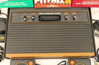 Atari Video Computer System Model CX 2600A Complete w 3 Games Pitfall
