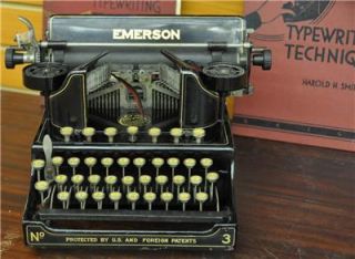 Antique The Emerson NO3 Typewriter Company Woodstock Ill