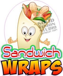 14 Fun Wraps Sandwich Restaurant Menu Concession Decal
