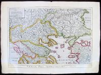 1780 Large Delisle Antique Map Nothern Greece Thracia