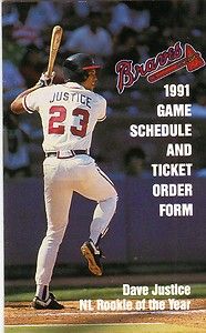 1991 Atlanta Braves Schedule David Justice