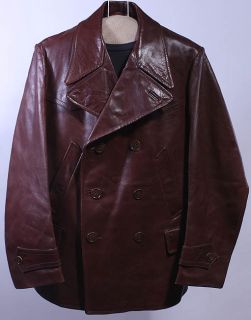 Mens Vtg Leather Deerskin Rockabilly Jacket Blazer XL