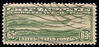 Graf Zeppelin 65 Cent Green Used C13