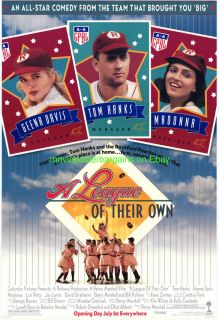 League of Their Own Movie Poster Original 27x40 Tom Hanks Madonna