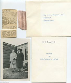 1958 Delano Funeral Home Brockton Massachusetts Guest Registry Book Mr