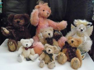 Seven Mohair Bears Annette Funicello Boyds Russ with Tags