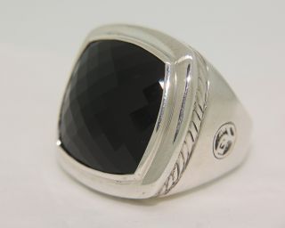 David Yurman 925 Silver 20mm Albion Black Onyx Ring Size 8