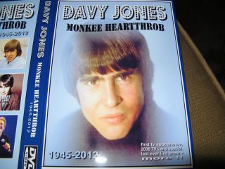 DAVY JONES MONKEES MONKEE HEARTHROB RARE FOOTAGE 1963 2012 DVD