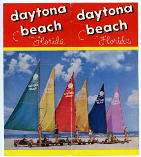 daytona beach florida vacation brochure 1950 s sand sailing