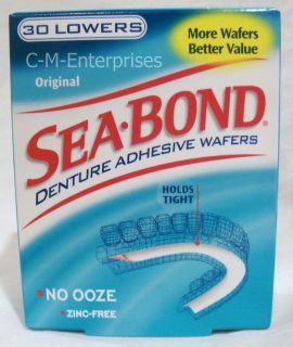 Sea Bond Original Denture Adhesive Wafers 30 LOWERS