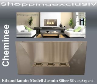 Design Fireplace Bio Ethanol Gel Model Jasmin Silver