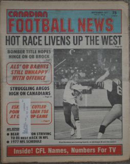 Canadian Football News 1977 Sept Brock Cutler Bombers