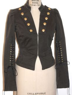   military style jacket designer sample corset sleeves Size S stretch
