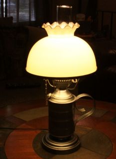 VINTAGE 1972 DURALASTIC Rustic TIN Oil Lamp Style Hurricane LAMP Works