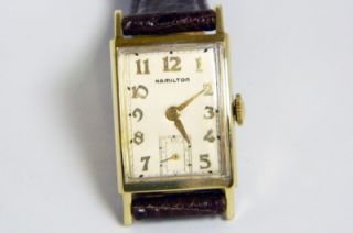 Vintage 14k Yellow Gold Hamilton Brock Manual Wind 19 Jewel Watch ~ No