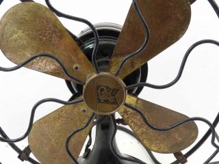 Vintage R M Robbins Myers 3 Speed Electric Fan Brass Blades