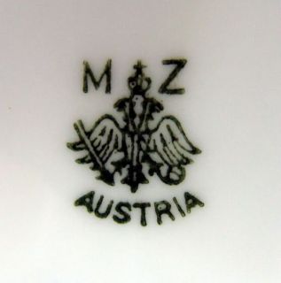 Antique MZ Austria Moritz Zdekauer Roses Gilt Plate Old Gold Roses