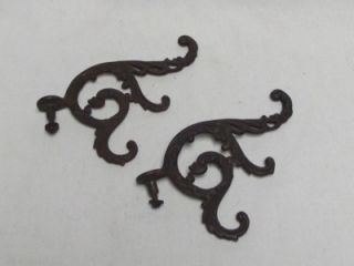 OLD Antique Cast Iron Ornate Victorian Decorative Brackets Hooks