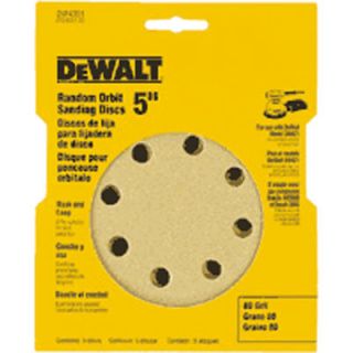 Dewalt DW4309 5 8 Hole 80 Grit Hook and Loop Random Orbit Sandpaper