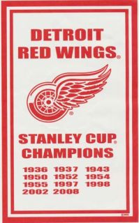 Detroit Red Wings Stanley Cup NHL Banner 