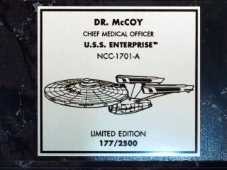  25th Anniversary Dr McCoy DeForest Kelley Signed Plaque w COA