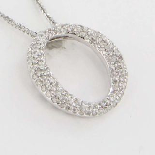   Diamond Circle 14k Gold Pendant Necklace Fine Heirloom Used Jewelry