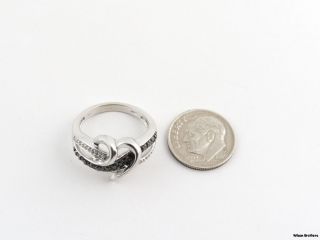 Black White Diamond Heart Ring Sterling Silver 0 29ctw Size 6 75 Women